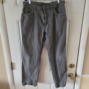 Duluth Trading Flex Fire Hose Pants Mens 34x30 Gray Workwear Utility Stretch
